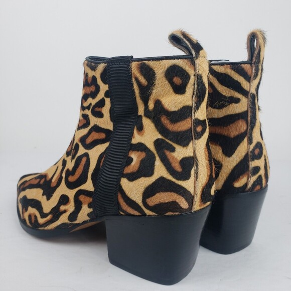 L. Paolo Womens Ankle Booties cheetah print with real fur Size 6.5 - Picture 9 of 16